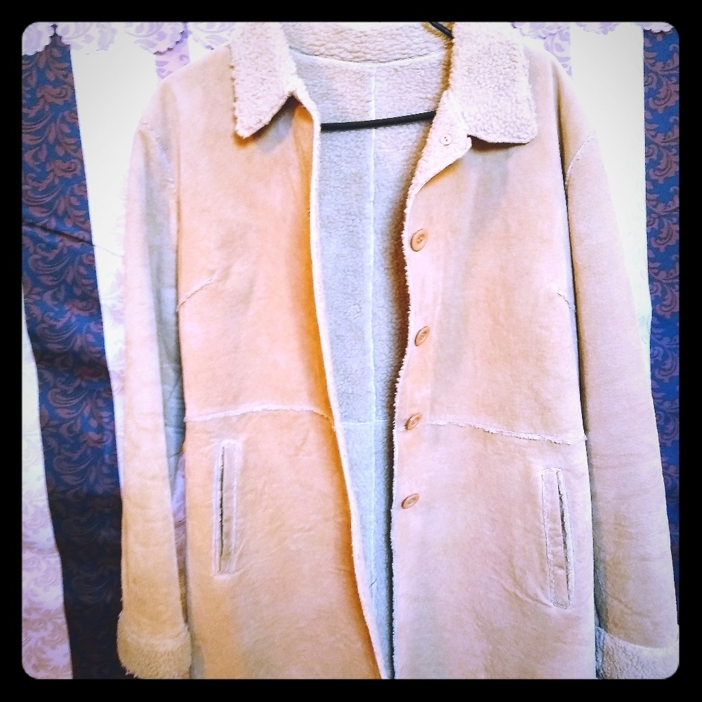 Suede Leather Wool Coat